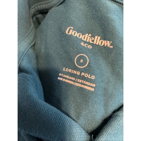 Goodfellow Mens Short Sleeve Loring Polo Shirt Teal Blue Coastal Wave Small - Picture 5 of 6